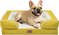 Comfort Expression Orthopedic Dog Bed for Medium Dogs 28x19 Inch, Waterproof Egg Crate Foam Medium Pet Bed with Removable Bolsters, Dog Couch with Washable Cover & Non-Slip Bottom, Spicy Mustard
