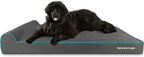 The Dog’s Bed Orthopedic Headrest Dog Bed XXXL Grey/Blue, Memory Foam, Pain Relief for Arthritis, Hip & Elbow Dysplasia, Post Surgery, Lameness, Waterproof Washable Cover