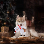 SCENEREAL Stuffless Christmas Squeaky Dog Toys for Small Medium Large Dogs, Plush Tough Pet Chew Toy, Durable No Stuffed Puppy Teething Toys for Boredom and Stimulating (Elk & Hedgehog & Snowman)