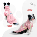 Dog Raincoat, Waterproof Windproof Dog Rain Jacket Adjustable, Rain Coat with Leash Hole, Reflective Strap Raincoat Poncho for Small Medium Large Dogs Outdoor (Reflection-Pink, X-Large)