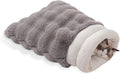 Cat Sleeping Bag 4 in 1 Function Snuggle Bag Blanket Mat Cozy Soft Warm & Washable (Small Cats) Cave Grey 21 × 17 Inch