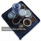 Hoki Found XX-Large Silicone Pet Food Mats Tray - Non Slip Pet Dog Cat Bowl Mats Placemat - Dog Pet Cat Feeding Mat - Waterproof Dog Cat Food Mats -Pet Water Mats for Carpet - French Navy