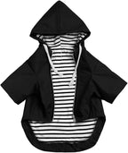 Dog Raincoat rain Jacket Raincoat Dogs Waterproof Small Medium Breeds Zip Closure Storage Pocket Harness Hole Black XS