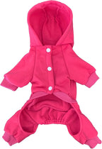 Dog Hoodie Clothes with Pocket 4 Legs Jumpsuit Fleece Sweater Winter Sweat Shirt Warm Cotton Hoodies for Small Dog Medium Large Cat Magenta 3XL