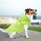Dog Raincoat rain Jacket Dogs Waterproof fit for Small Medium Breeds Zipper Closure Pocket Storage in Cold Day - Light Green - XS