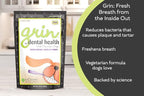 In Clover Grin Daily Dental Care Chews for Dogs, Grain Free Formula for Clean Teeth and Fresh Breath, Scientifically Formulated, Stop Plaque and Tartar with Antibacterials and Prebiotics, 4oz/25ct