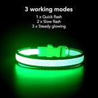 YFbrite Light up Dog Collar, USB Rechargeable LED Puppy Collar Super Bright Adjustable Glowing Dog Lights for Night Walking (Green, Small)