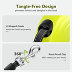 Pecute 32ft Retractable Dog Leash with Reflective Strips, One-Button Control & Sturdiness Nylon Material, Long Leash Retractable with Poop Bag Holder for Medium Large Dog