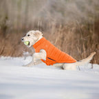 Lelepet Reversible Dog Coat Waterproof Dog Jacket Windproof Puffer Vest for Winter Warm Lightweight Coats for Large Dogs Adjustbale Hook & Loop Pet Apparel with Leash Hole, Golden Retriever, 3XL