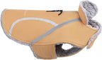 VIVAGLORY Frostfit Dog Coat, Dog Jacket for Winter & Cold Weather, Warm Fluffy Fleece Lined Water Resistant Reflective for Puppy, Coat with Velcro Fastening & Leash Hole, XXS, Khaki