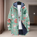Oversized Full Zip Hoodie for Men Sherpa Fleece Lined Jacket with Hood Soft Warm Winter Coat with Pockets