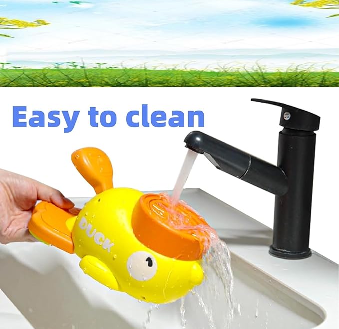 Cat Dog Automatic Feeder, Yellow Duck Shaped Pet Food Dispenser, Healthy Diet Pet Feeder,Slow Feeder Puzzle Toy, Press and Rotate to Dispense Food;