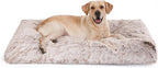 Bedfolks Plush Dog Crate Bed, Waterproof, Faux Fur, XXL, 47"x29", Brown