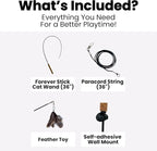 Forever Stick 2 Pack - The Unbreakable Cat Toy Wand, Extra Long Durable Interactive Cat Toy for Indoor Cats, Feather Kitten Toys for Bored Indoor Adult Cats, Bird Teaser Cat Accessories