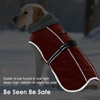 Dog Coat for Large Dogs,XL Dog Winter Jacket,Warm Turtleneck Dogs Coat with Reflective,Pet Vest Water-Resistant Doggy Snowsuit Snow Jacket,Winter Waterproof Windproof Pet Vest Coats,Red,XL