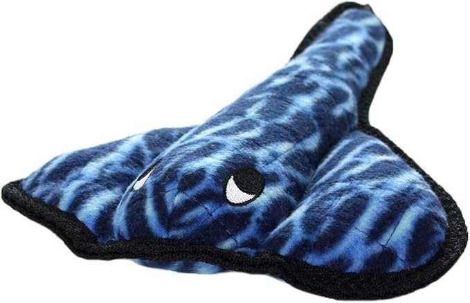 TUFFY - World's Tuffest Soft Dog Toy - Ocean Stingray - Squeakers - Multiple Layers. Made Durable, Strong & Tough. Interactive Play (Tug, Toss & Fetch). Machine Washable & Floats. (2 Combo Pack)