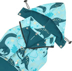 HDE Dog Raincoat Poncho Double Layer Zip Rain Jacket with Removable Hood, Leash Hole for Small to 3XL Dogs and Puppies Dinosaurs - 3XL