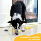 Pup's Pick Dog Chew Toy with Bell - Squeaky Chew Toys for Aggressive Chewers, Natural Rubber Puppy Chew Toys for Teething, Medium and Small Breeds Indestructible Dog Toy, Teething Toys for Puppies
