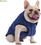 PetWarm Reversible Dog Cold Weather Coats, Waterproof Dog Puffer Vest, Vest for Dogs with Hook-and-Loop Strap, Windproof Outdoor Coat for Winter Walks and Snowy Days, Blue, 2XL