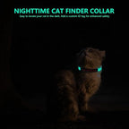 Personalized Nylon Cat Collar Breakaway with Bell, Custom Glow in The Dark ID Collar with Embroidered Name and Phone Number (Glow in The Dark)