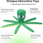 Dog Squeaky Toys Octopus - No Stuffing Crinkle Plush Dog Toys for Puppy Teething, Durable Interactive Dog Chew Toys for Small, Medium and Large Dogs Training and Reduce Boredom, 2 Pack