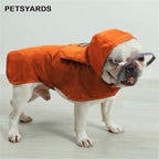Pet Raincoat Packable Hooded Dog Rain Jacket Reflective Strips Lightweight Adjustable Poncho for Small Medium Large Dogs Orange M