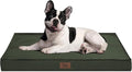Outdoor All Weather Dog Bed, Waterproof Dog Bed for Medium Dogs 30x20 Inch, Orthopedic Egg Crate Foam Pet Bed with Removable Cooling Cover, Dark Green