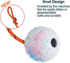 2 Pack Dog Ball, K9 Ball on Rope for Reward, Fetch, Play (6cm)