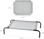 Amazon Basics Cooling Breathable Elevated Dog Bed with Metal Frame for Small Dogs, 36 x 22 x 7.5 Inch, Grey