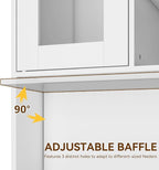 YU YUSING Dog Feeding Station for Automatic Feeder, Dog & Cat Food Storage Cabinet with Hanging Rods, Adjustable Panel, Hidden Automatic Pet Feeder Station for Food and Pet Supplies
