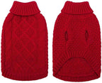 Mihachi Turtleneck Dog Sweater - Winter Coat Apparel Classic Cable Knit Clothes with Leash Hole for Cold Weather, Ideal Gift for Pet in New Year