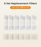 6pcs Replacement Filters for PW03 3.5L Stainless Steel Cat Water Fountain(for Fountain in Model PW03)