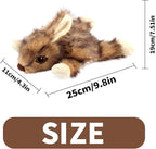 ALL FOR PAWS Orel Rabbit Squeaky Doy Toy, Bunny Dog Toy for Small Medium Large Breed, Puppy Fetch Toy with Squeaker, Plush Chew Dog Toy, 9.8 x 7.5 x 4.3 inches
