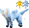 Small Dog Raincoat with Legs, Ideal for Teddy Bears, Waterproof Full Coverage with Mini Backpack, Reflective Hoodie and Detachable Tail (Blue, X-Small(Suggest Weight 1.3-3.3lb))