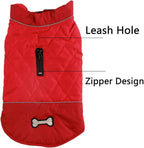 Reversible Dog Coats for Large Dogs Waterproof Warm Dog Jacket for Cold Winter,Red XXL