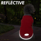 cyeollo 2 Pack Dog Fleece Sweater Stretchy Sweatshirt with Reflective Stripe Pullover Soft Jacket Pet Clothes Dog Sweaters for Small Dogs Cats Grey & Red