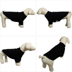 Lovelonglong Ribbed Dog T-Shirt Cotton Knitted Dog Sweaters for All Season Pet T-Shirts for Large Medium Small Dogs Black XS