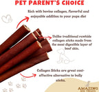 Amazing Dog Treats 12 Inch Collagen Stick - (10 Count)- Collagen Sticks for Dogs - No Hide Dog Bones