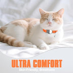 AirTag Cat Collar, Ultra Elastic Cat Tracker Collar, Airtag Holder Compatible with Apple Air Tag, [Lightweight & Scratch Resistant] Adjustable Stepless GPS Pet Collar for Cats Kittens, Orange