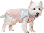 EMUST Warm Dog Jacket, Cozy Dog Fleece Coat with Leash Hole, Waterproof Reversible Winter Coats for Small Dogs, Pink, XS