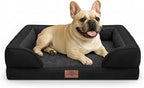 Comfort Expression Orthopedic Dog Bed for Medium Dogs 28x19 Inch, Waterproof Supportive Egg Crate Foam Medium Pet Bed with Removable Bolsters, Dog Couch with Washable Cover & Non-Slip Bottom, Black