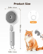 Pet Brush for Cats & Dogs Steam, 3-in-1 Steam Beauty Pet Comb, 2-Speed Spray Settings, Removes Dander and Deshedding Tool, One-Touch Self-Cleaning Hair Brush, for Long and Short Hair Pets