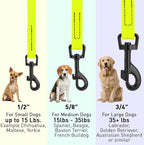 Dogline Biothane Waterproof Dog Leash Strong Coated Nylon Webbing with Black Hardware Odor-Proof Easy to Clean High Performance for Small or Large Dogs Made in USA 4 or 6 ft Lead, Safety Yellow