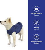 Gooby Stretch Fleece Vest Dog Sweater - Indigo Blue, X-Small - Warm Pullover Super Stretchy Fleece Dog Jacket for Small to Large Dogs