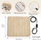 Heeyoo Pet Heating Pad, Adjustable Temperature Dog Cat Heating Pad with Timer, Waterproof Heated Dog Bed with Chew Resistant Cord, Auto Power-Off Indoor Pet Heated Mat for Dogs and Cats, 18" x 16"