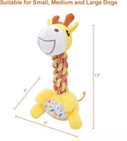 Large Squeaky Plush Giraffe Dog Toy, Durable Chew Toy for Aggressive Chewers, Interactive Tug of War Fetch Toy, Soft Rope Neck for Small Medium Large Dogs