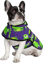 HDE Dog Raincoat Jacket Reflective Adjustable Hooded Pet Poncho Rain Coat with Leash Hole for Small to X-Large Dogs Frogs - S