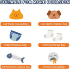 Odor Sealing Waste Disposal Bags L/120 Count Cat Litter Bags Unscented Cat poop bags Large Capacity Diaper Disposal or Pet Waste Bags[Color:White]