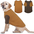 2 Pack Dog Shirt for Large Dogs XXL - Lightweight Breathable Cotton Tees, Freedom of Movement Prevents Overheating Clothes for Border Collie, Pitbull, Boxer, Hiking, Play, Casual Wear, Brown