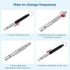 Dog Whistle, ﻿2 Pack Adjustable Frequency Silent Training Ultrasonic Dog Whistle to Stop Barking and Recall Training with Lanyard (Black and White)